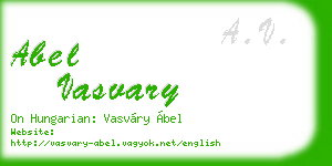 abel vasvary business card
